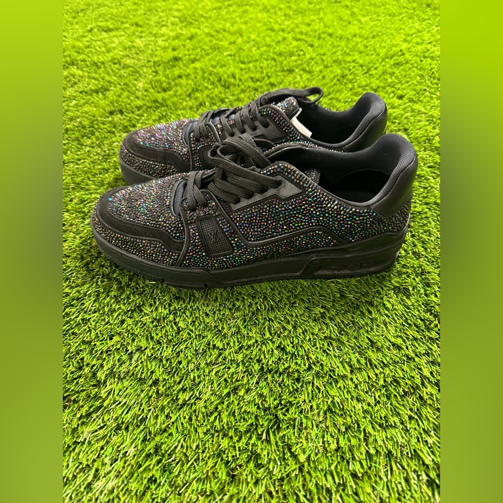 Louis Vuitton Black Rhinestone Low Trainers